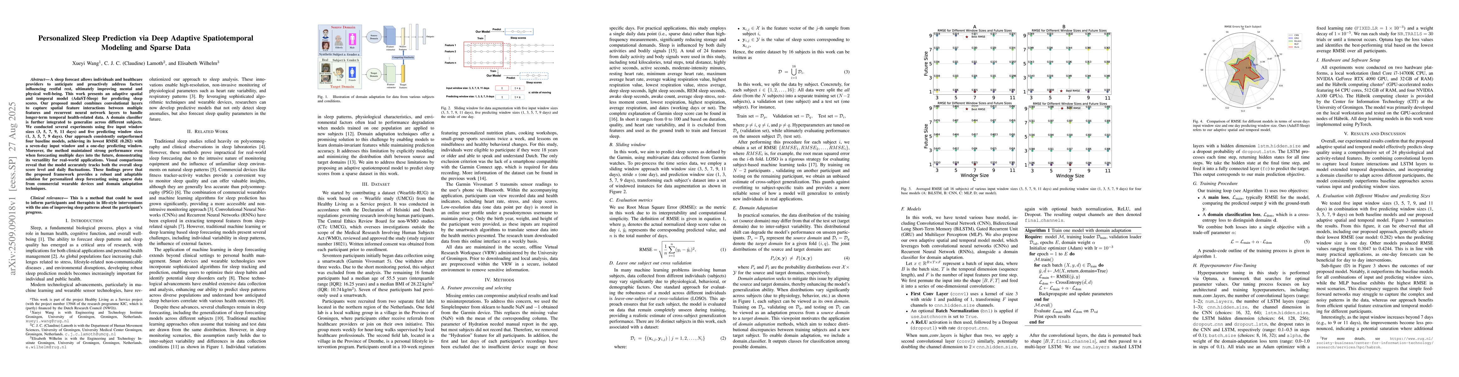 Thumbnail for Personalized Sleep Prediction via Deep Adaptive Spatiotemporal Modeling
  and Sparse Data