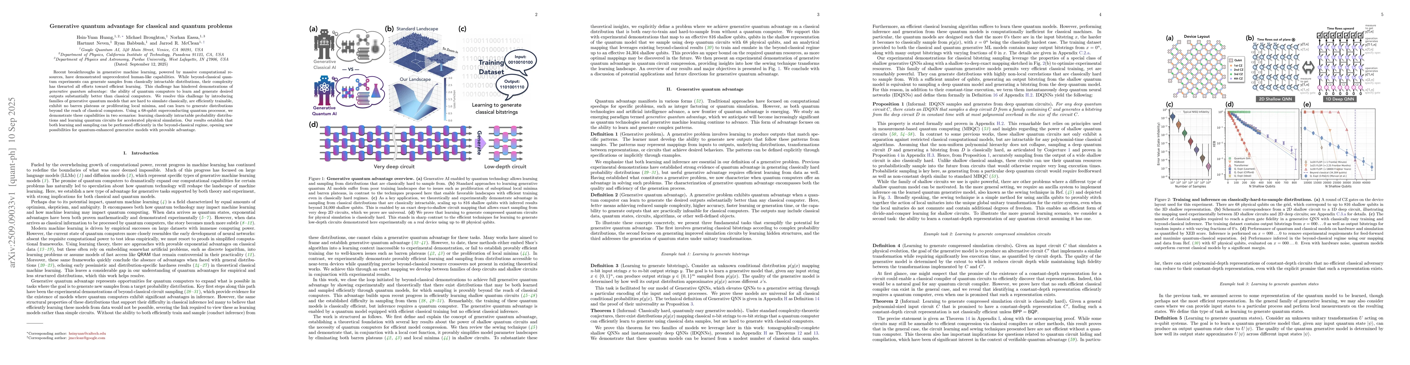 Thumbnail for Generative quantum advantage for classical and quantum problems