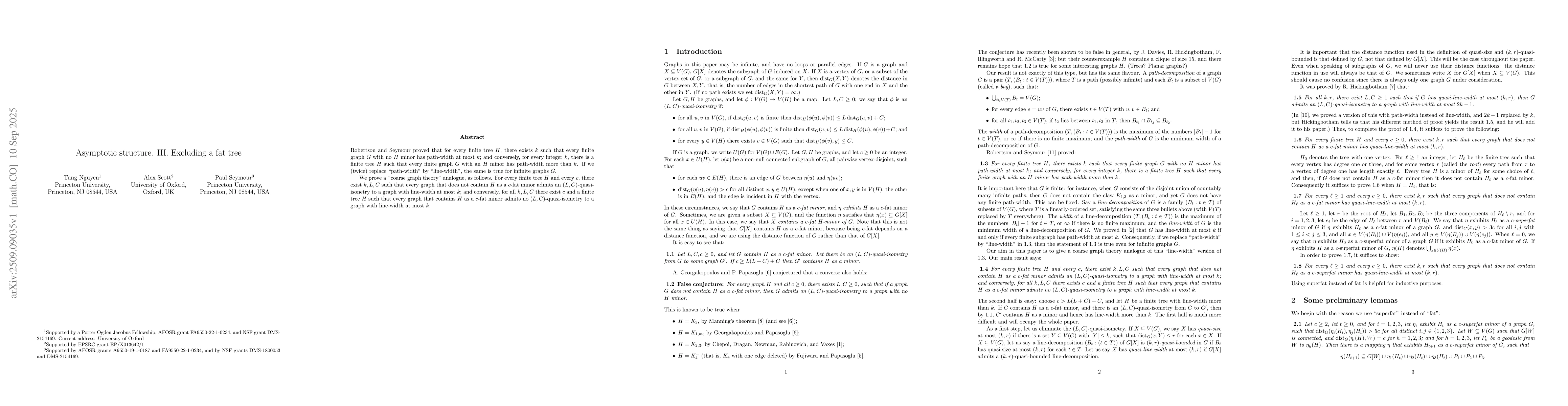 Thumbnail for Asymptotic structure. III. Excluding a fat tree