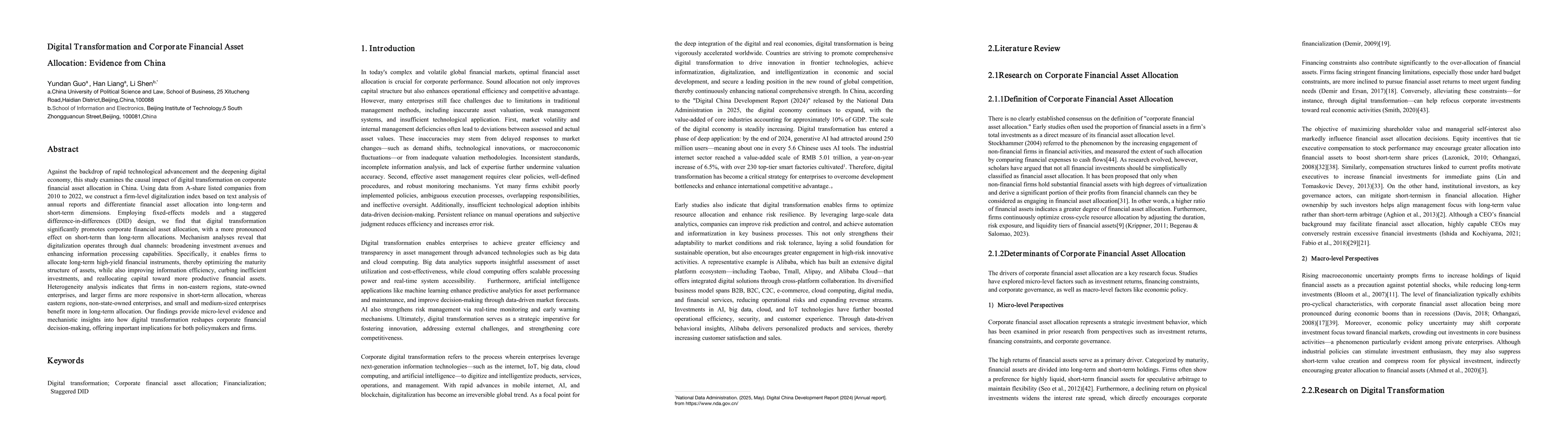 Thumbnail for Digital Transformation and Corporate Financial Asset Allocation:
  Evidence from China