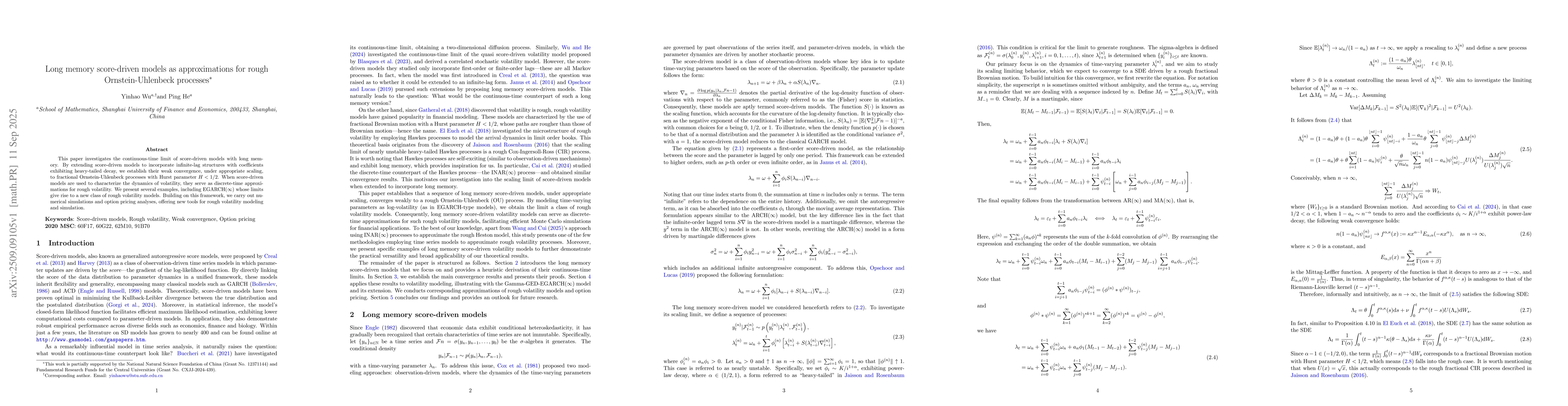 Thumbnail for Long memory score-driven models as approximations for rough
  Ornstein-Uhlenbeck processes