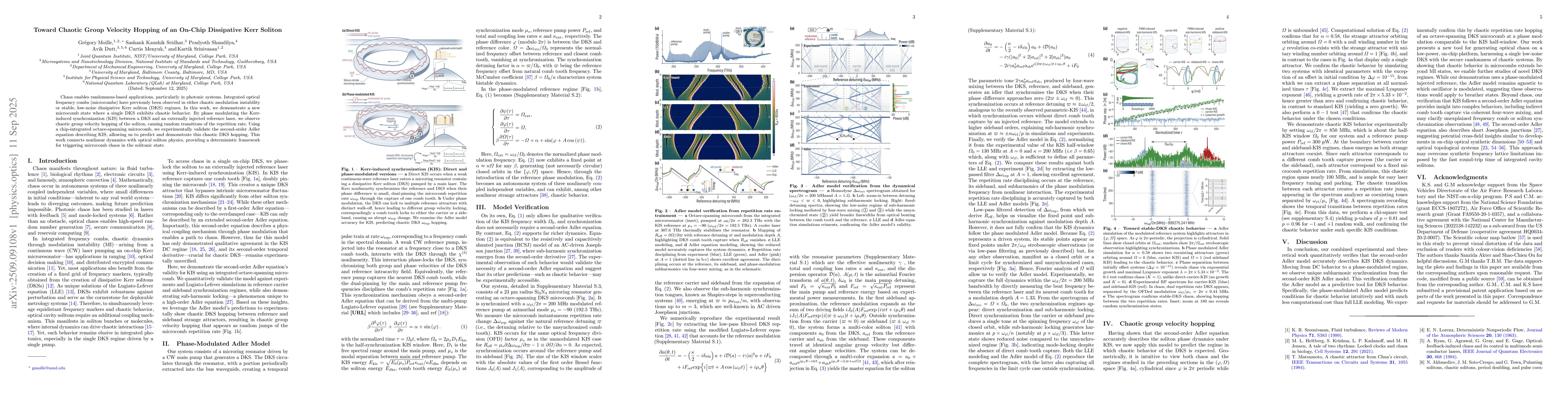 Thumbnail for Toward Chaotic Group Velocity Hopping of an On-Chip Dissipative Kerr
  Soliton