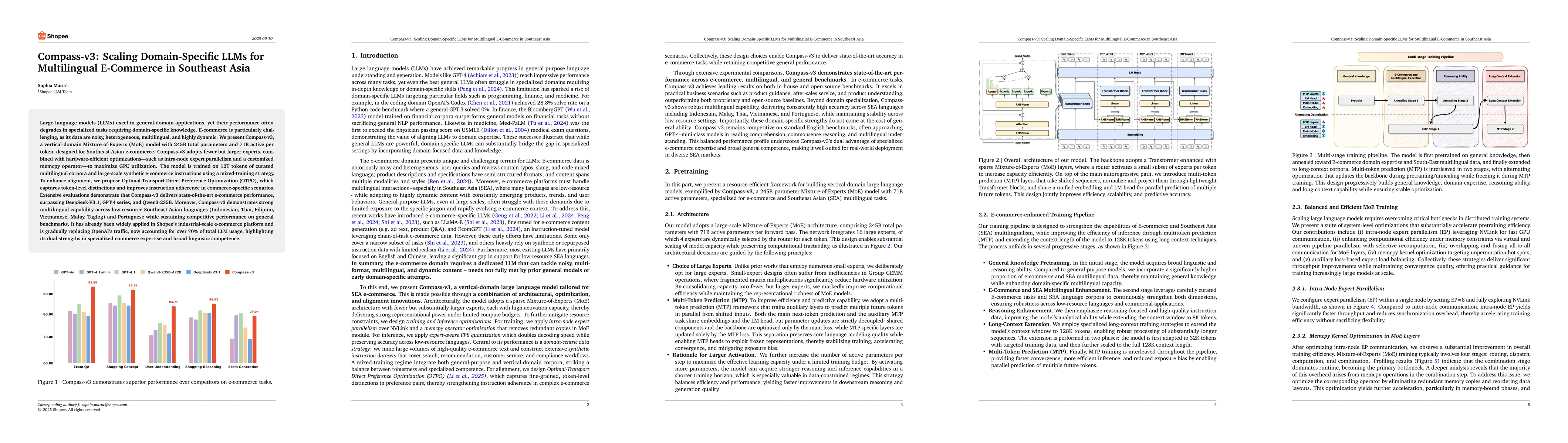 Thumbnail for Compass-v3: Scaling Domain-Specific LLMs for Multilingual E-Commerce in
  Southeast Asia