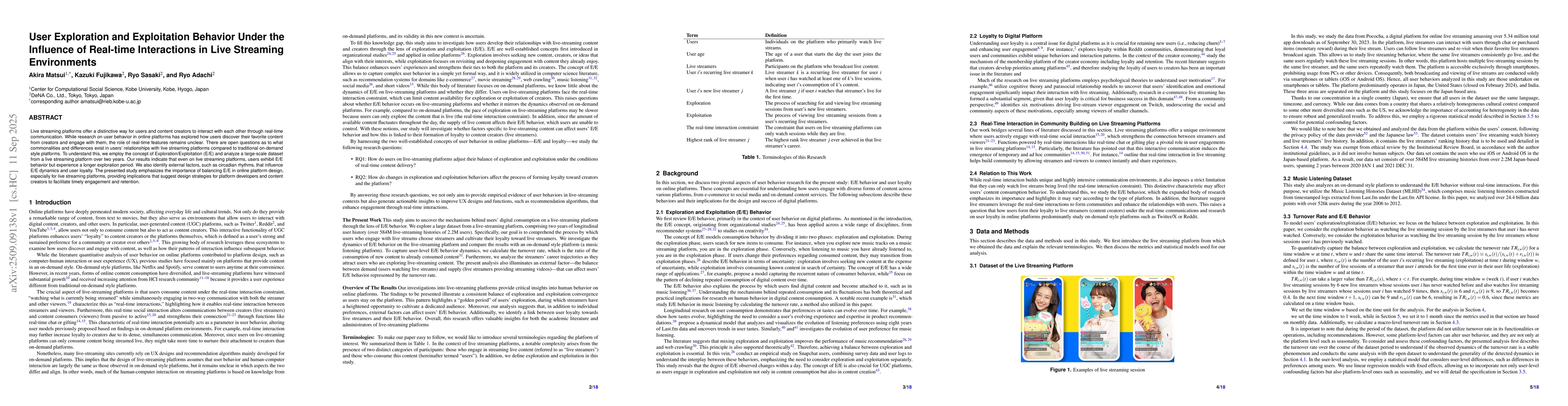 Thumbnail for User Exploration and Exploitation Behavior Under the Influence of
  Real-time Interactions in Live Streaming Environments