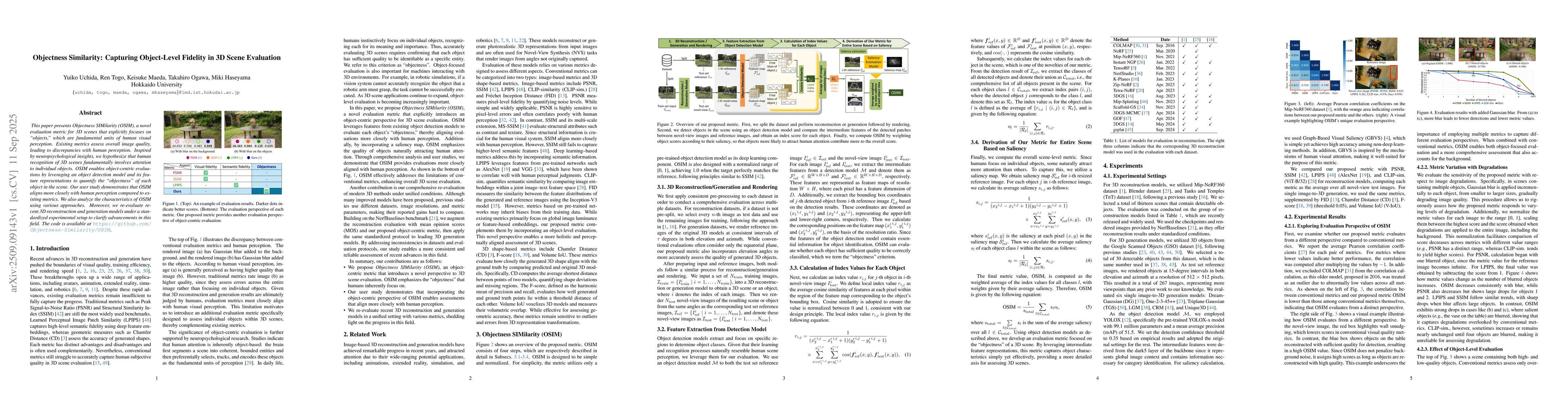Thumbnail for Objectness Similarity: Capturing Object-Level Fidelity in 3D Scene
  Evaluation