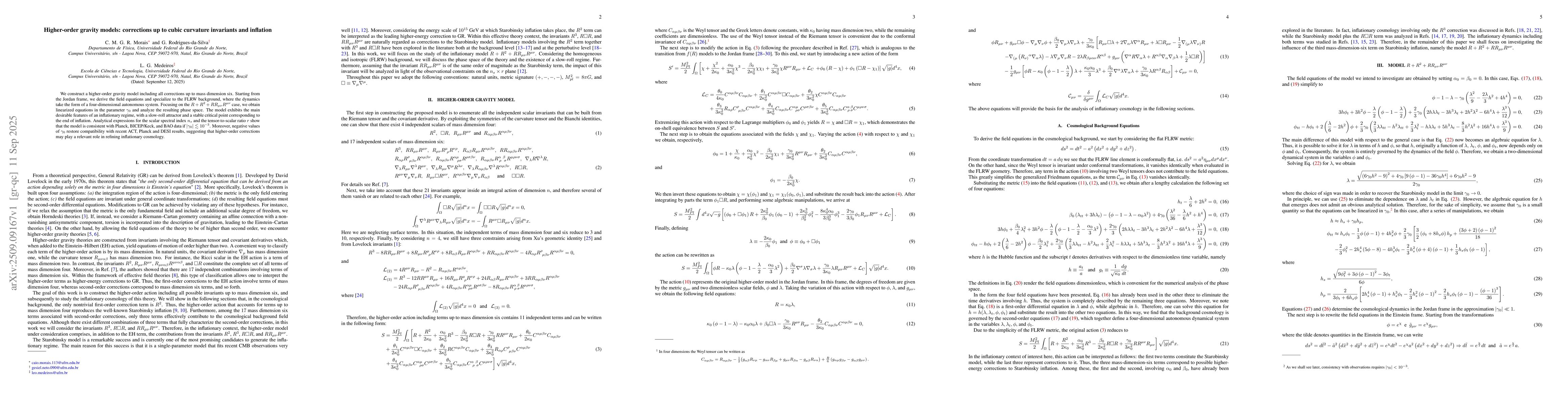 Thumbnail for Higher-order gravity models: corrections up to cubic curvature
  invariants and inflation