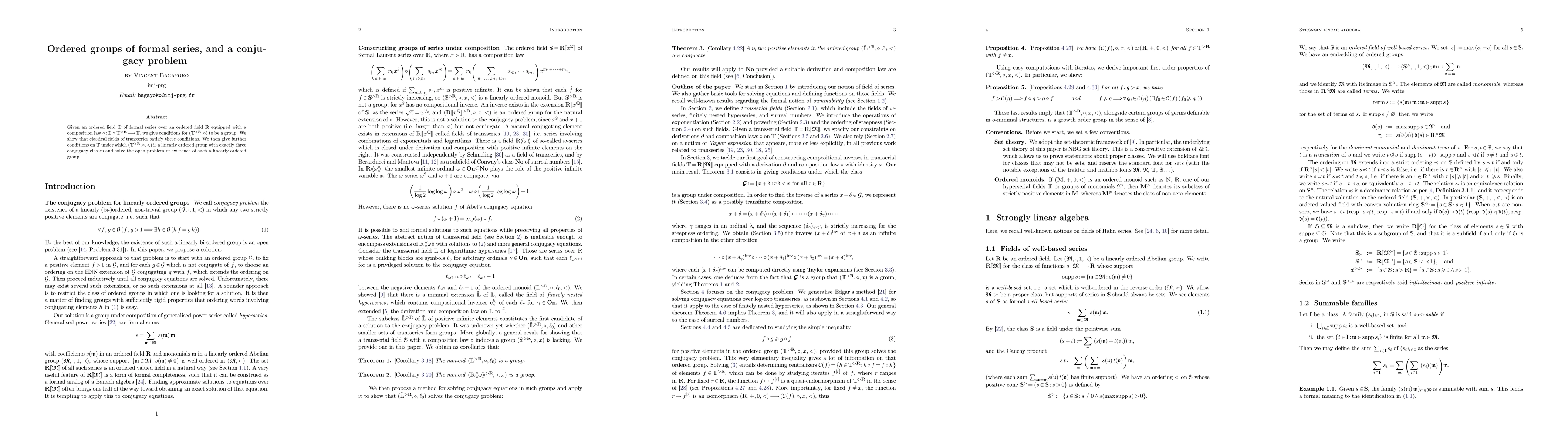 Thumbnail for Ordered groups of formal series, and a conjugacy problem