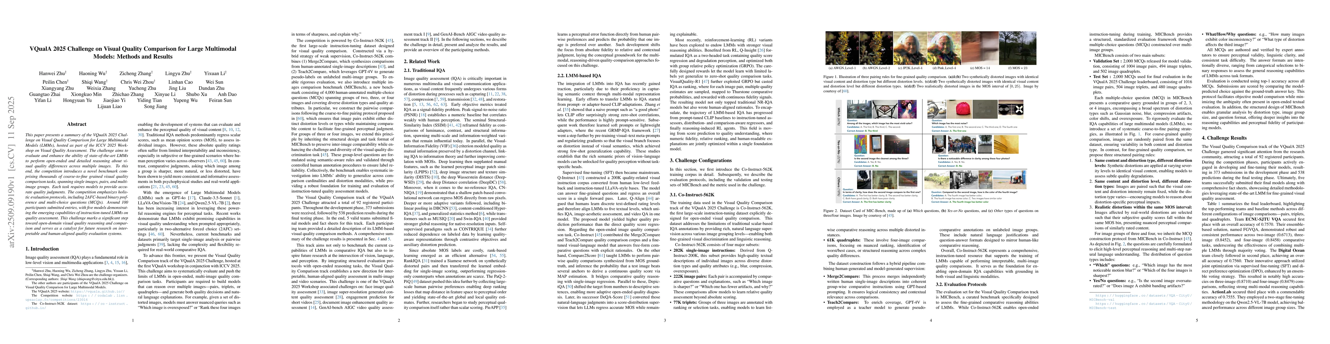 Thumbnail for VQualA 2025 Challenge on Visual Quality Comparison for Large Multimodal
  Models: Methods and Results