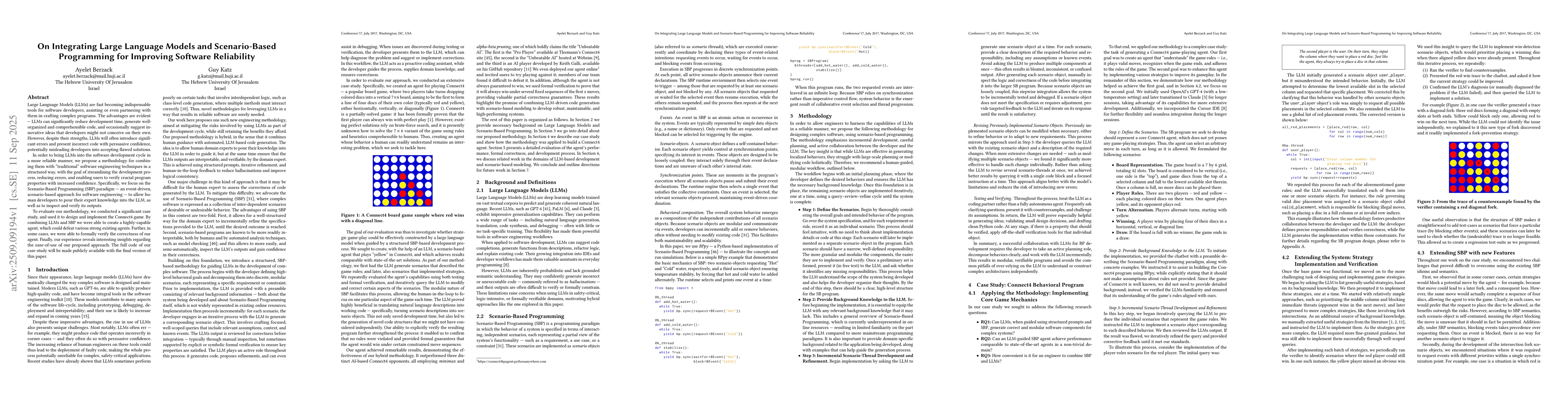 Thumbnail for On Integrating Large Language Models and Scenario-Based Programming for
  Improving Software Reliability