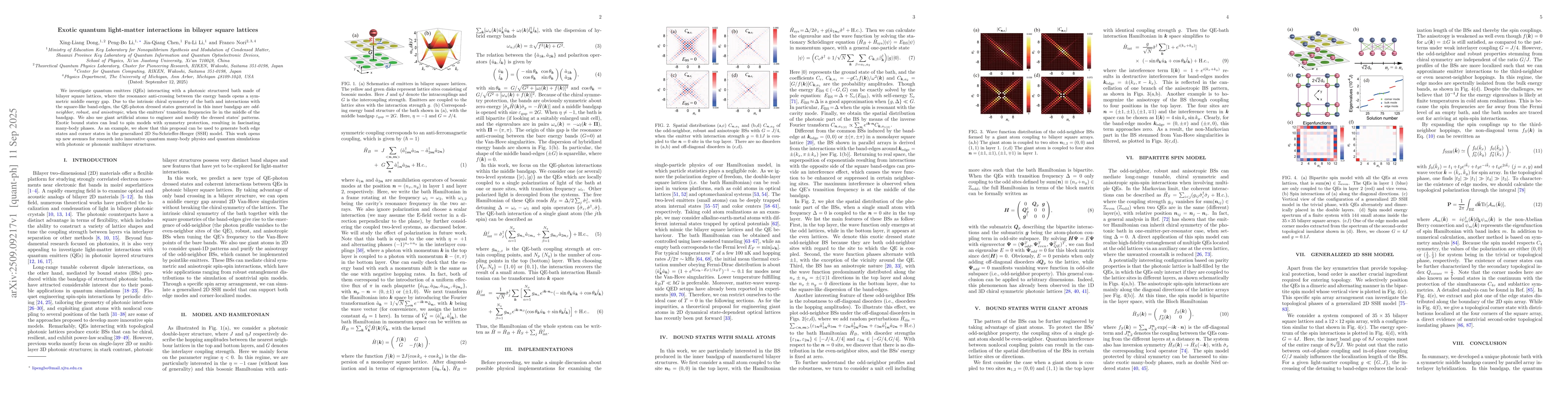 Thumbnail for Exotic quantum light-matter interactions in bilayer square lattices