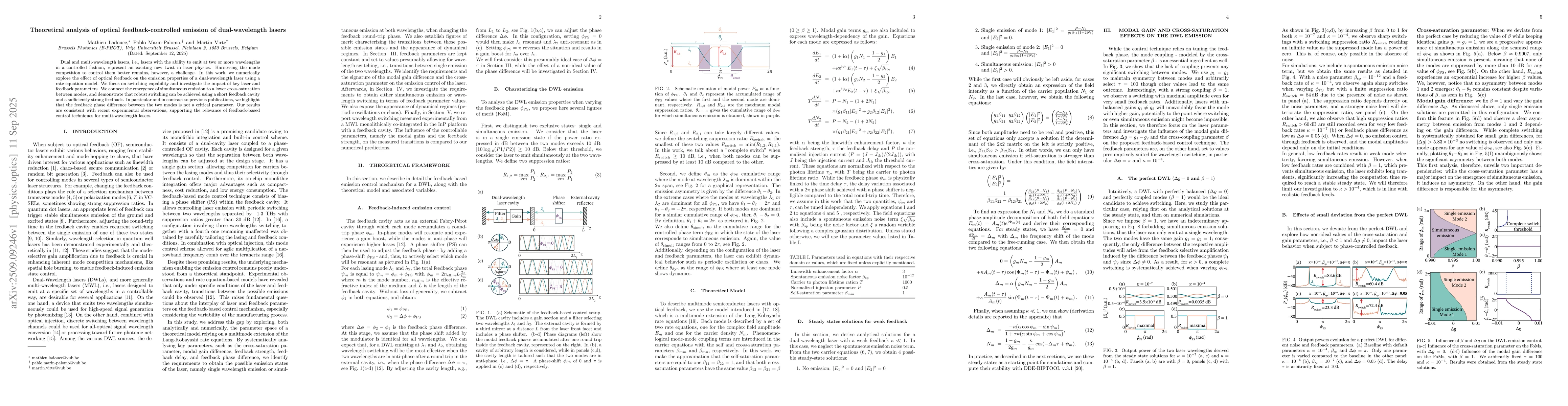 Thumbnail for Theoretical analysis of optical feedback-controlled emission of
  dual-wavelength lasers