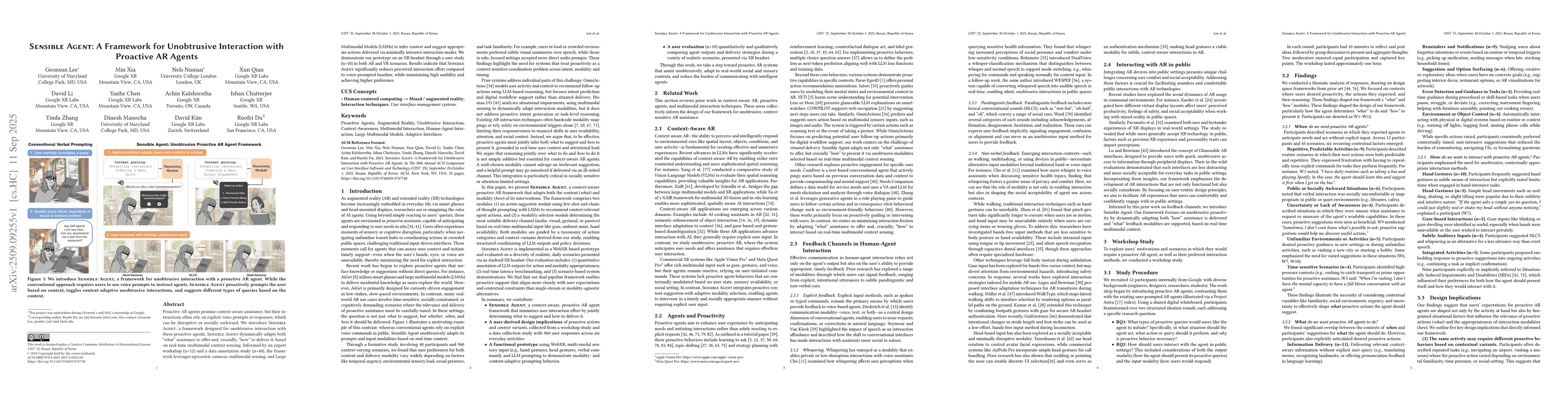 Thumbnail for Sensible Agent: A Framework for Unobtrusive Interaction with Proactive
  AR Agents