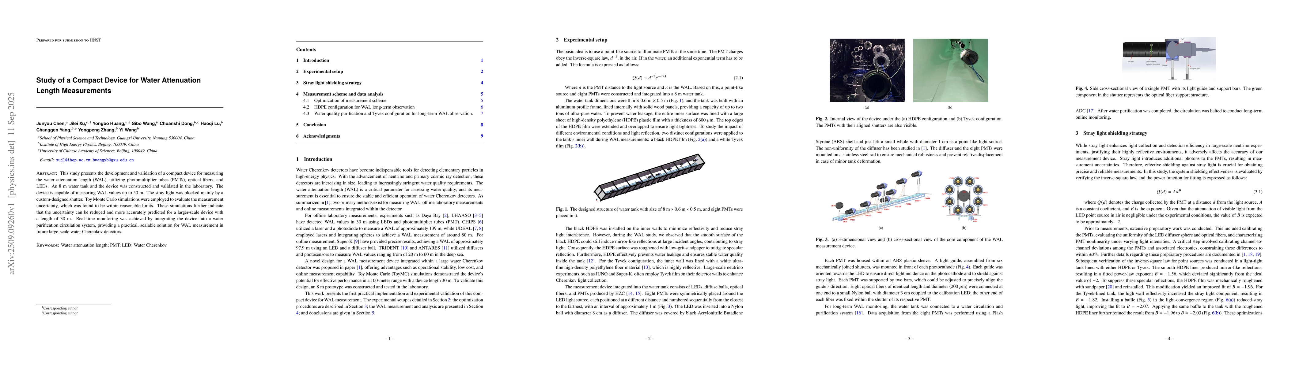 Thumbnail for Study of a Compact Device for Water Attenuation Length Measurements
