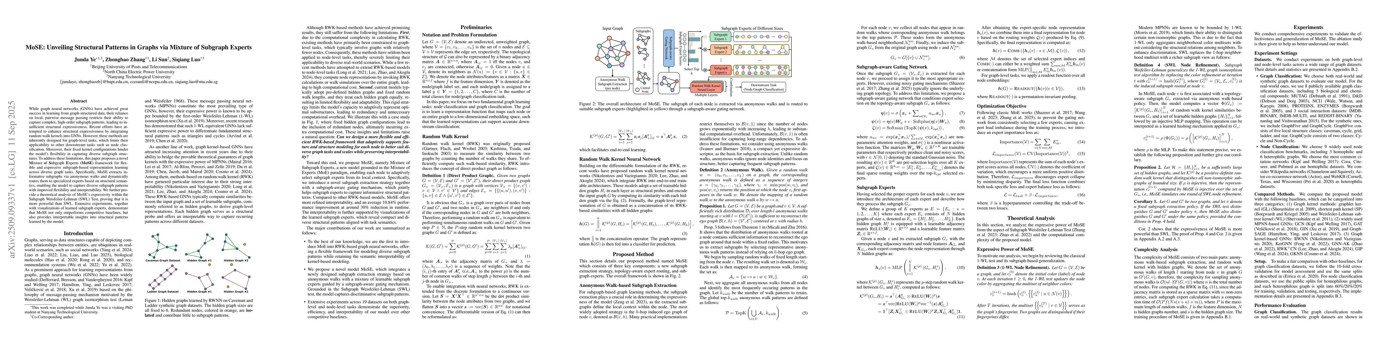 Thumbnail for MoSE: Unveiling Structural Patterns in Graphs via Mixture of Subgraph
  Experts