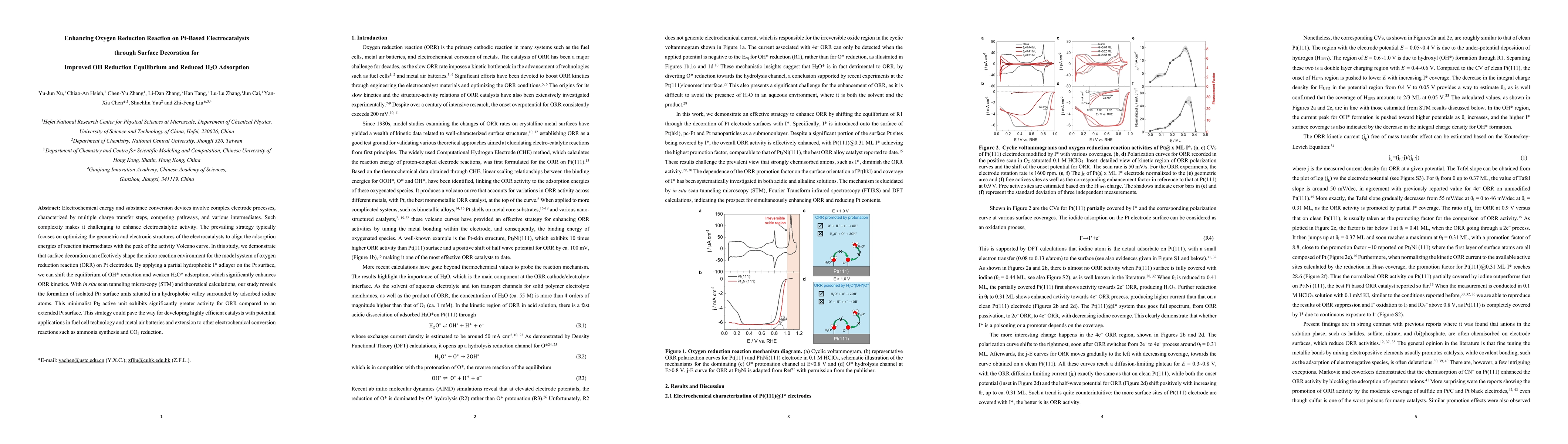 Thumbnail for Enhancing Oxygen Reduction Reaction on Pt-Based Electrocatalysts through
  Surface Decoration for Improved OH Reduction Equilibrium and Reduced H2O
  Adsorption