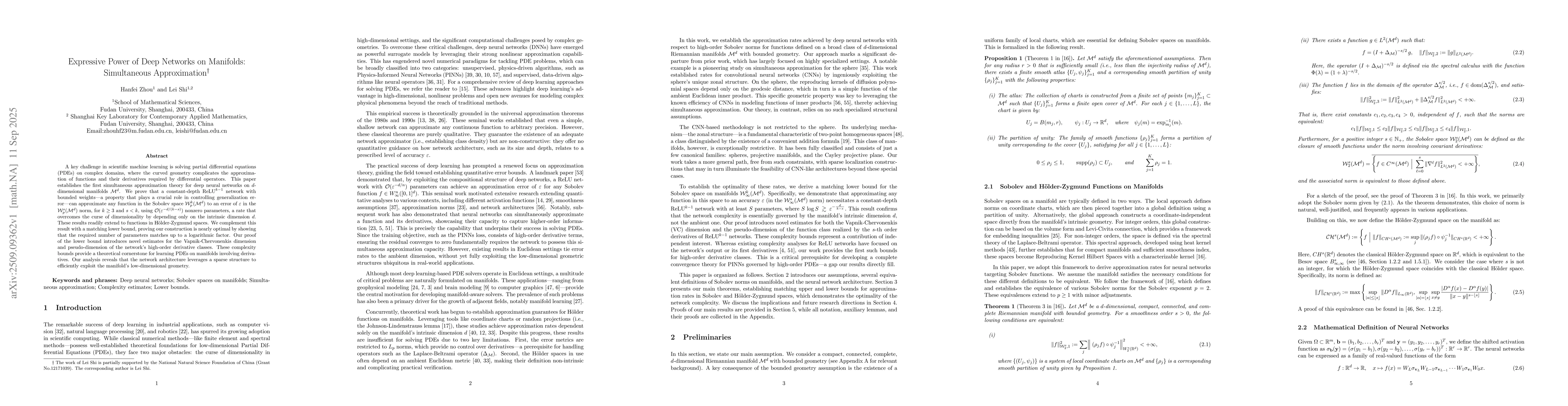 Thumbnail for Expressive Power of Deep Networks on Manifolds: Simultaneous
  Approximation
