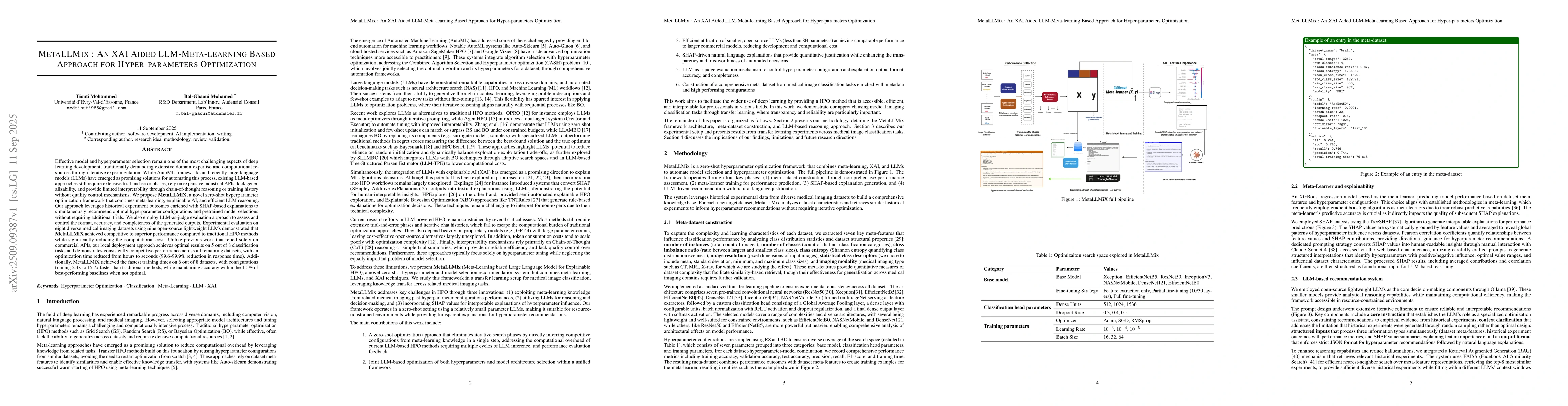 Thumbnail for MetaLLMix : An XAI Aided LLM-Meta-learning Based Approach for
  Hyper-parameters Optimization
