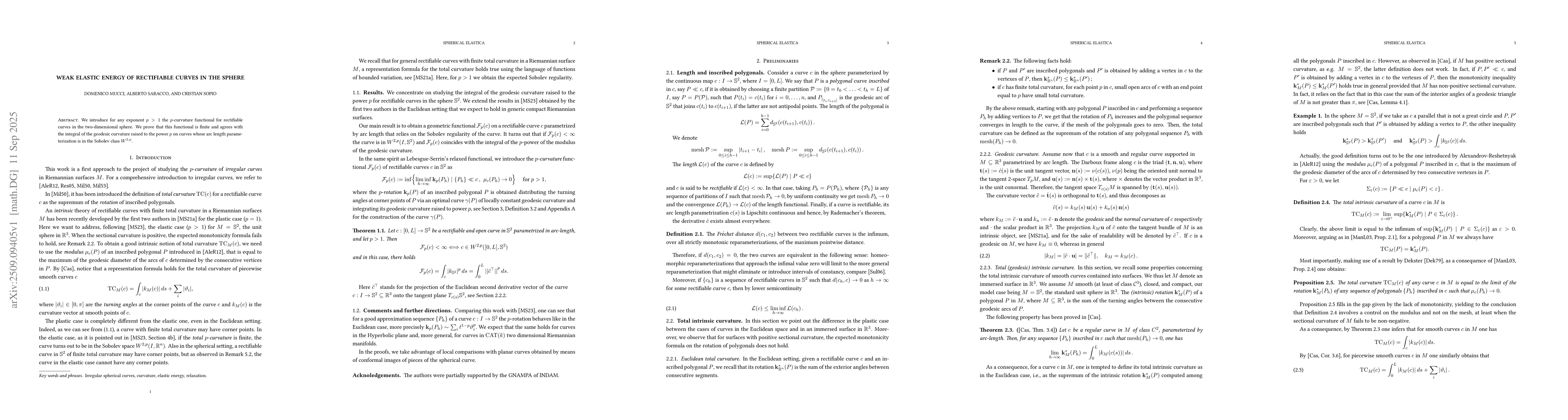 Thumbnail for Weak elastic energy of rectifiable curves in the sphere