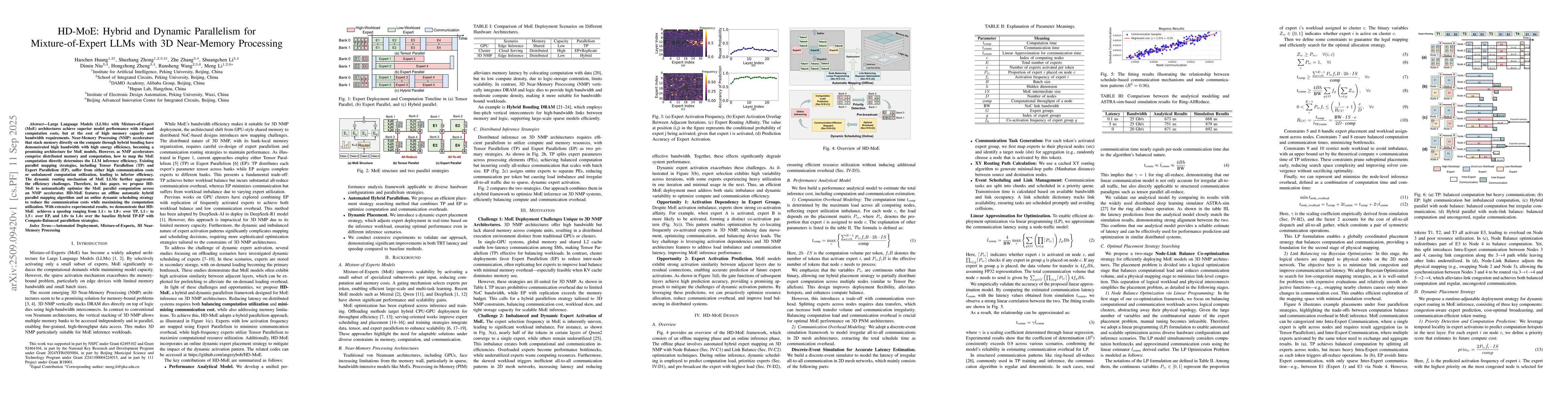 Thumbnail for HD-MoE: Hybrid and Dynamic Parallelism for Mixture-of-Expert LLMs with
  3D Near-Memory Processing