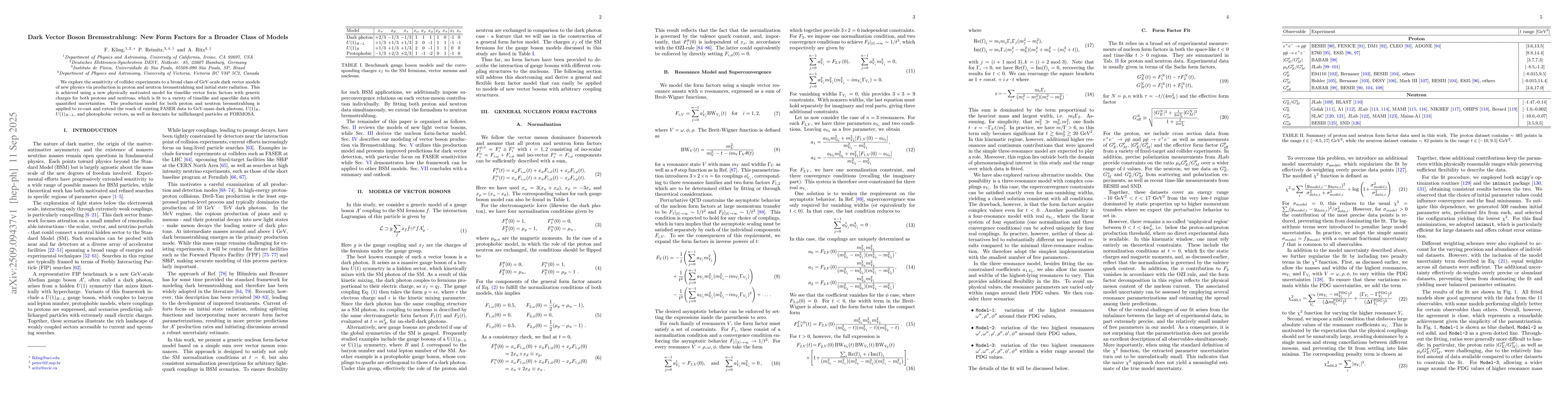 Thumbnail for Dark Vector Boson Bremsstrahlung: New Form Factors for a Broader Class
  of Models