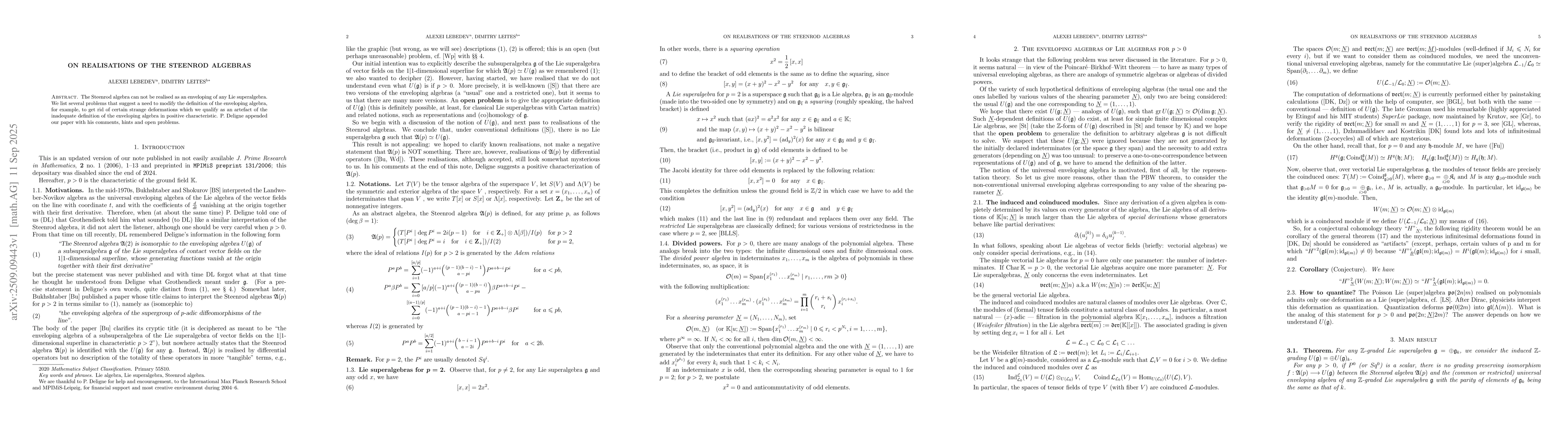 Thumbnail for On realisations of the Steenrod algebras