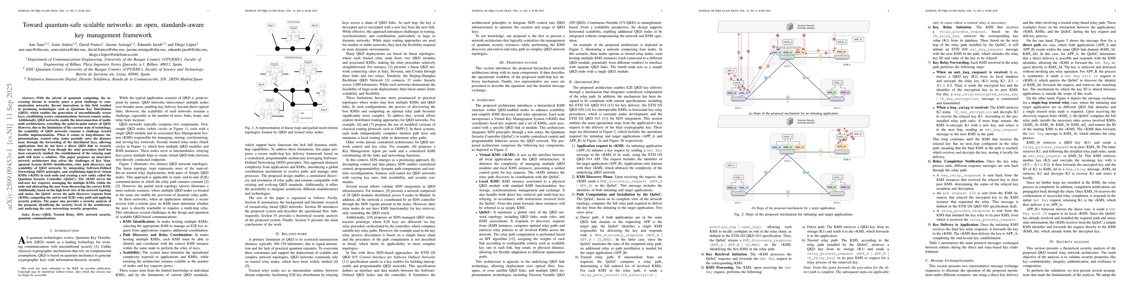 Thumbnail for Toward quantum-safe scalable networks: an open, standards-aware key
  management framework