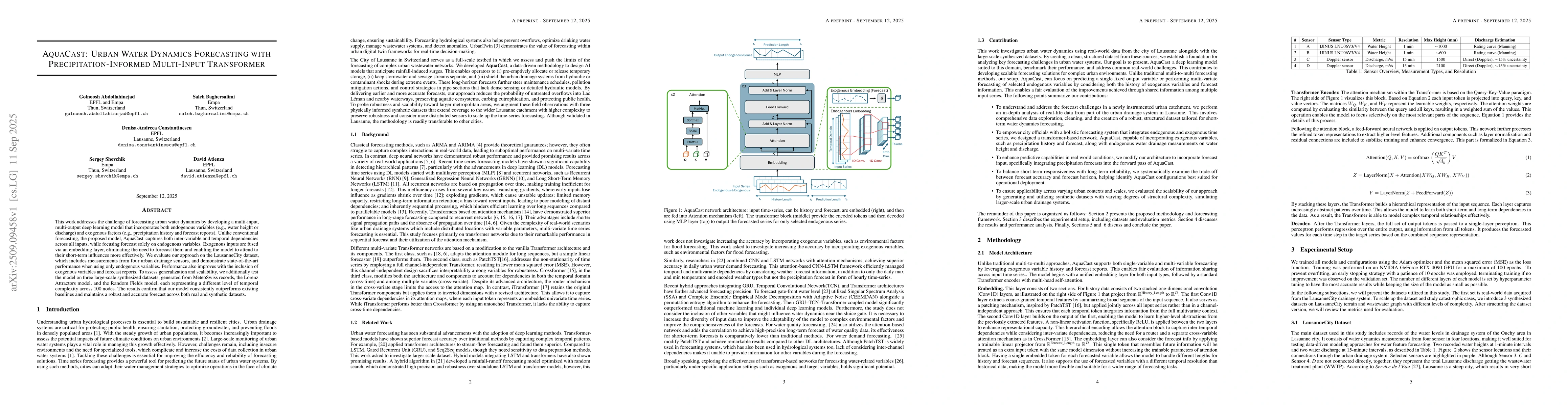 Thumbnail for AquaCast: Urban Water Dynamics Forecasting with Precipitation-Informed
  Multi-Input Transformer