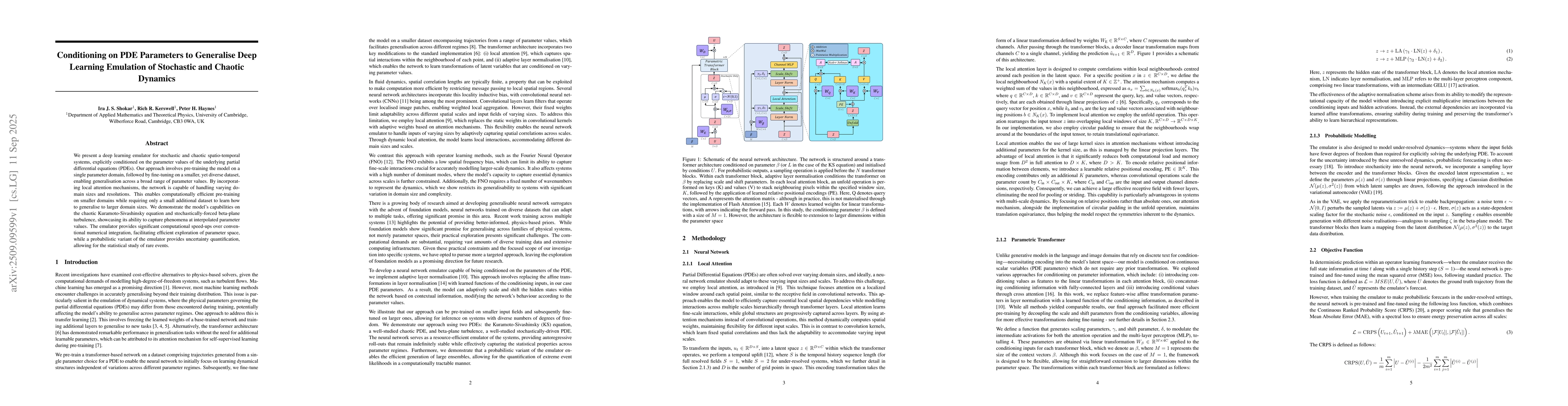 Thumbnail for Conditioning on PDE Parameters to Generalise Deep Learning Emulation of
  Stochastic and Chaotic Dynamics