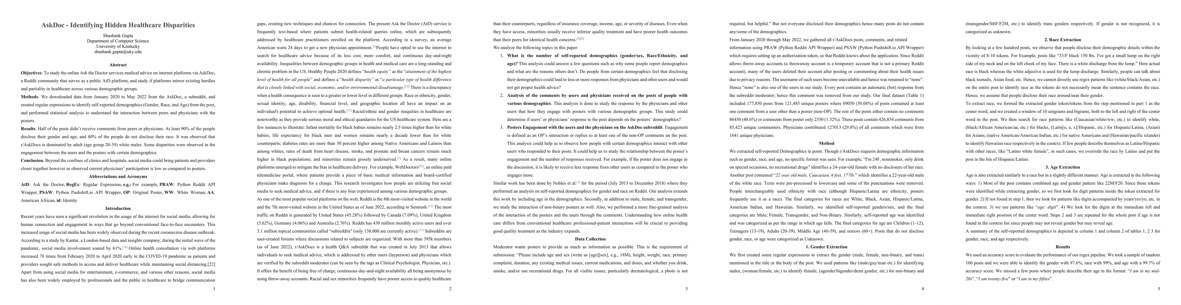 Thumbnail for AskDoc -- Identifying Hidden Healthcare Disparities