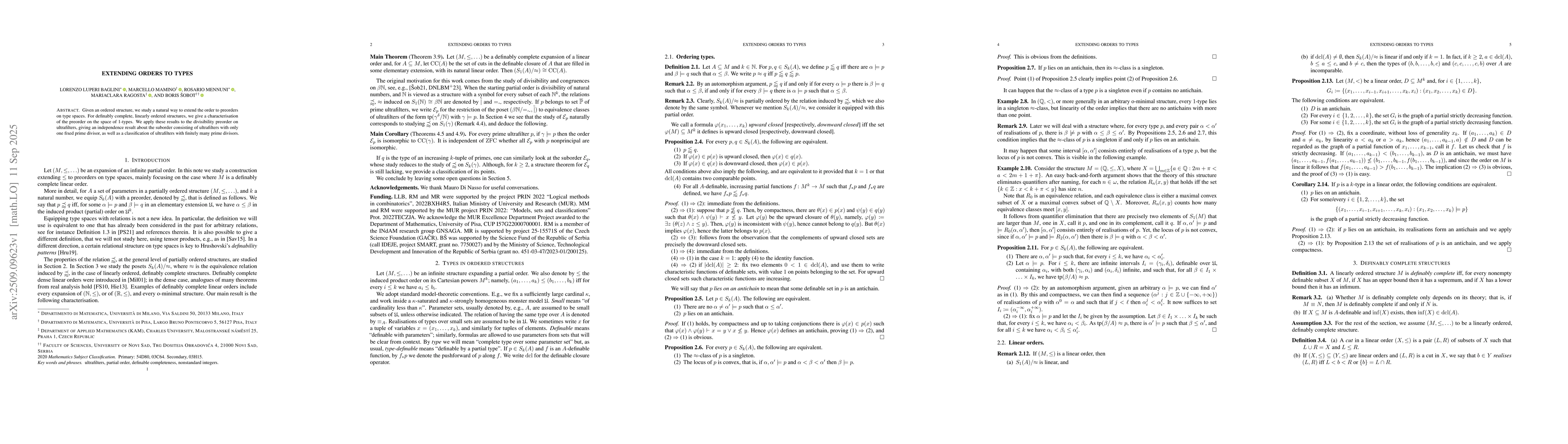Thumbnail for Extending orders to types