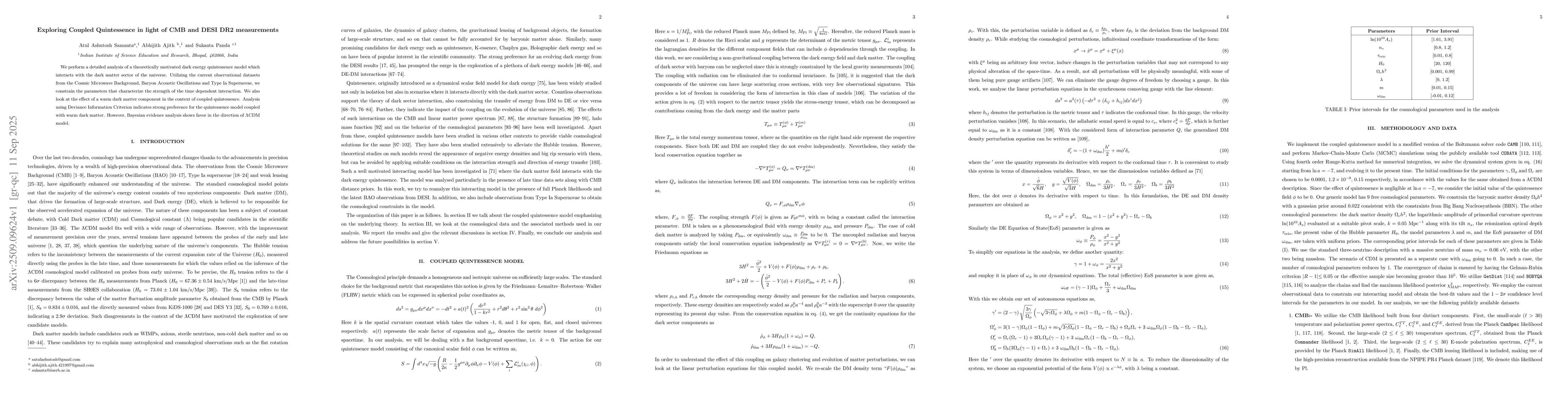 Thumbnail for Exploring Coupled Quintessence in light of CMB and DESI DR2 measurements