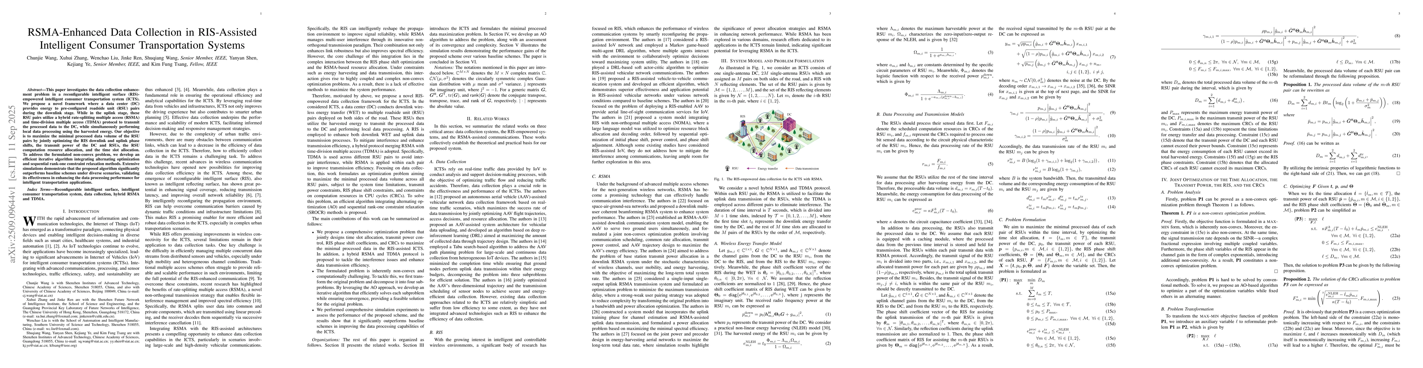Thumbnail for RSMA-Enhanced Data Collection in RIS-Assisted Intelligent Consumer
  Transportation Systems