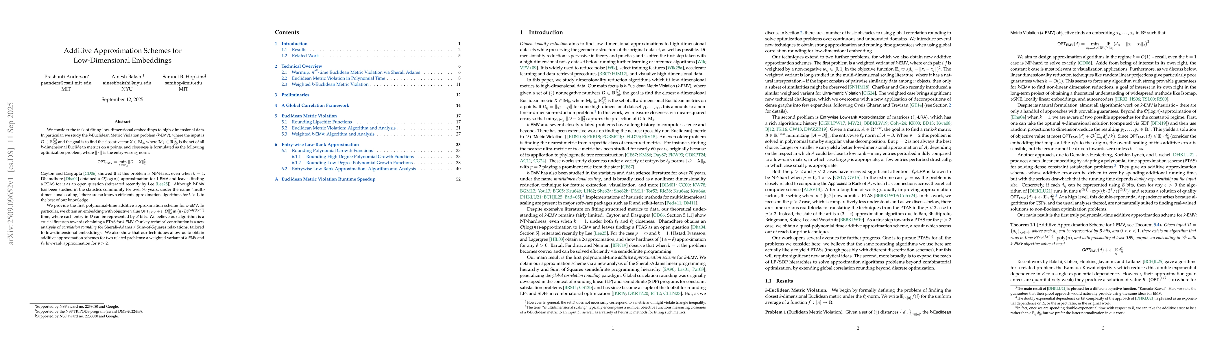 Thumbnail for Additive Approximation Schemes for Low-Dimensional Embeddings