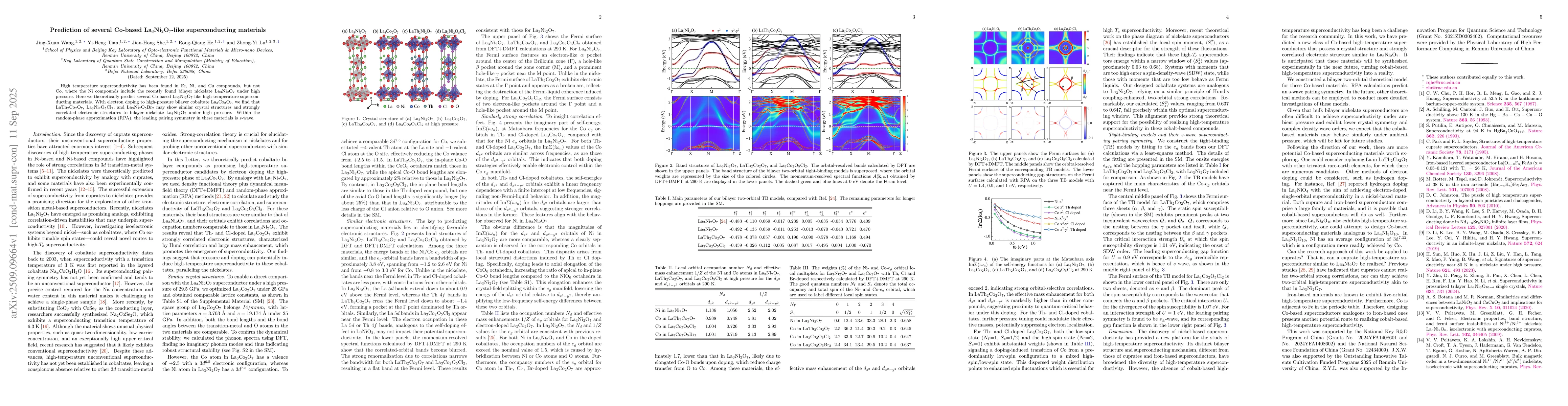 Thumbnail for Prediction of several Co-based La$_3$Ni$_2$O$_7$-like superconducting
  materials