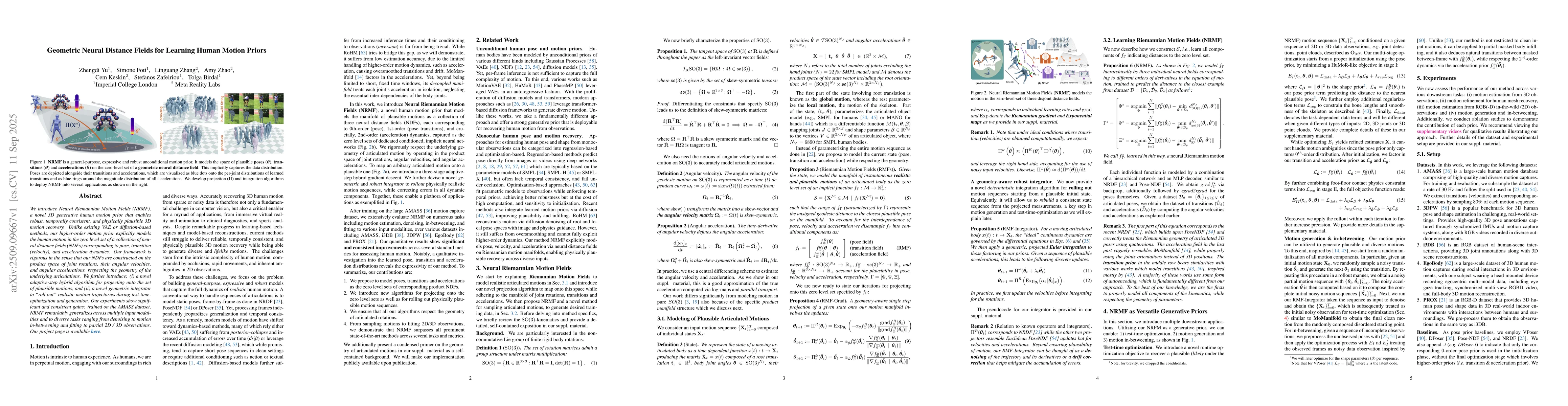 Thumbnail for Geometric Neural Distance Fields for Learning Human Motion Priors