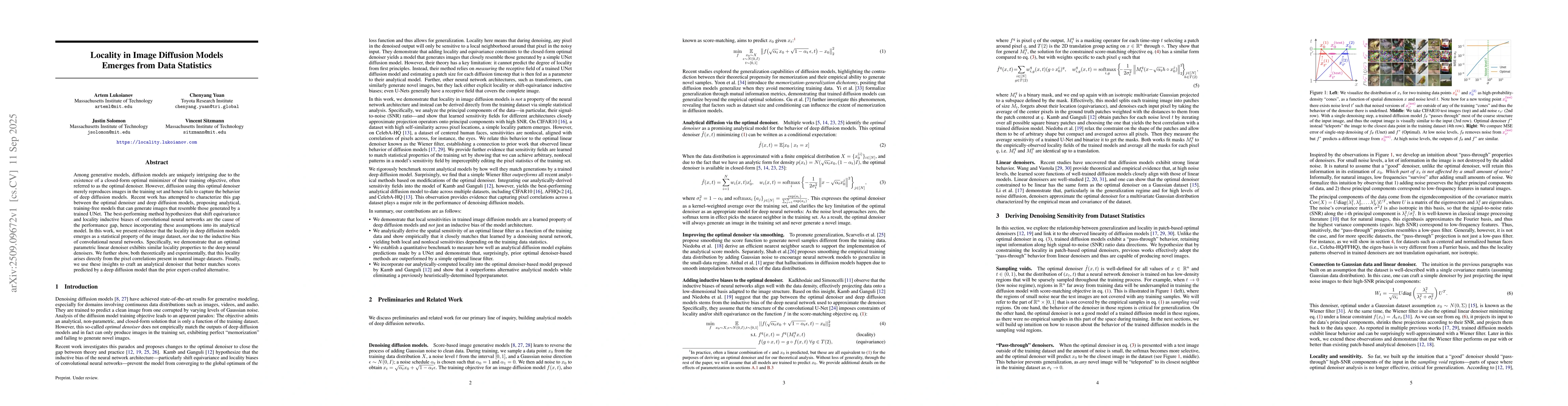 Thumbnail for Locality in Image Diffusion Models Emerges from Data Statistics