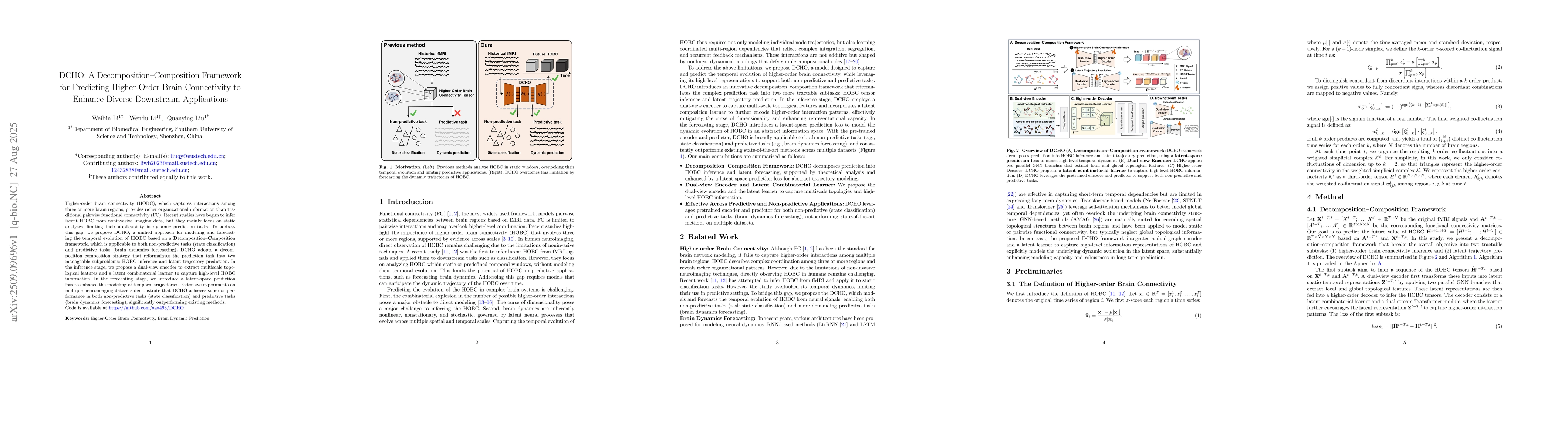 Thumbnail for DCHO: A Decomposition-Composition Framework for Predicting Higher-Order
  Brain Connectivity to Enhance Diverse Downstream Applications