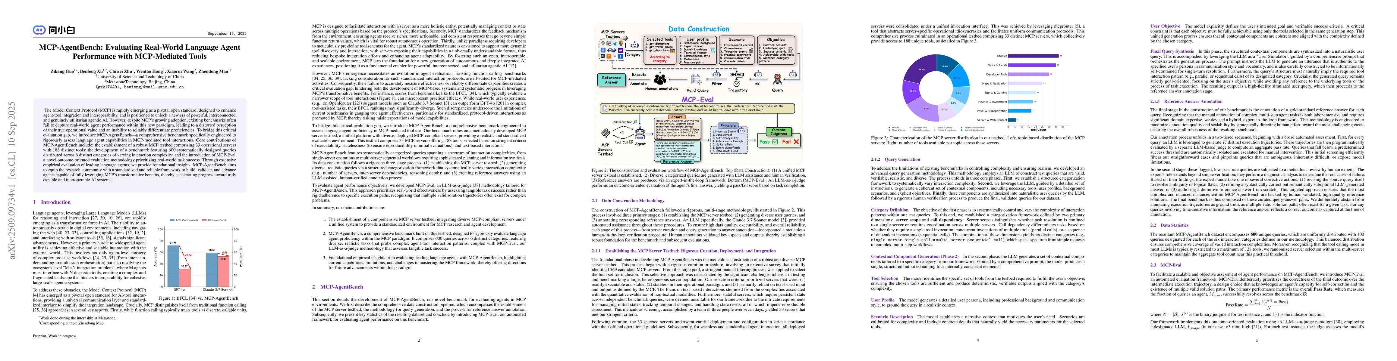 Thumbnail for MCP-AgentBench: Evaluating Real-World Language Agent Performance with
  MCP-Mediated Tools