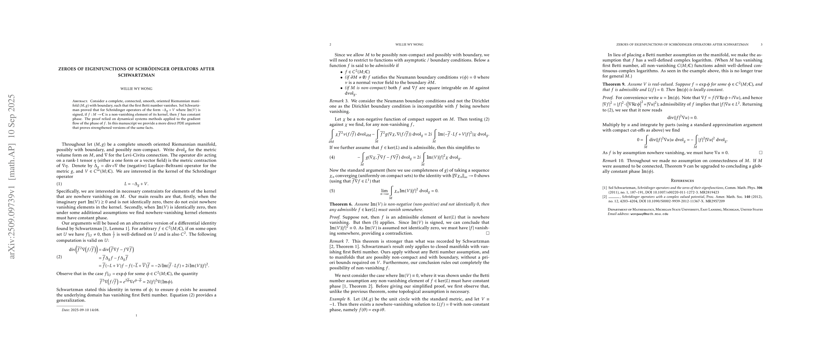 Thumbnail for Zeroes of Eigenfunctions of Schrödinger Operators after Schwartzman
