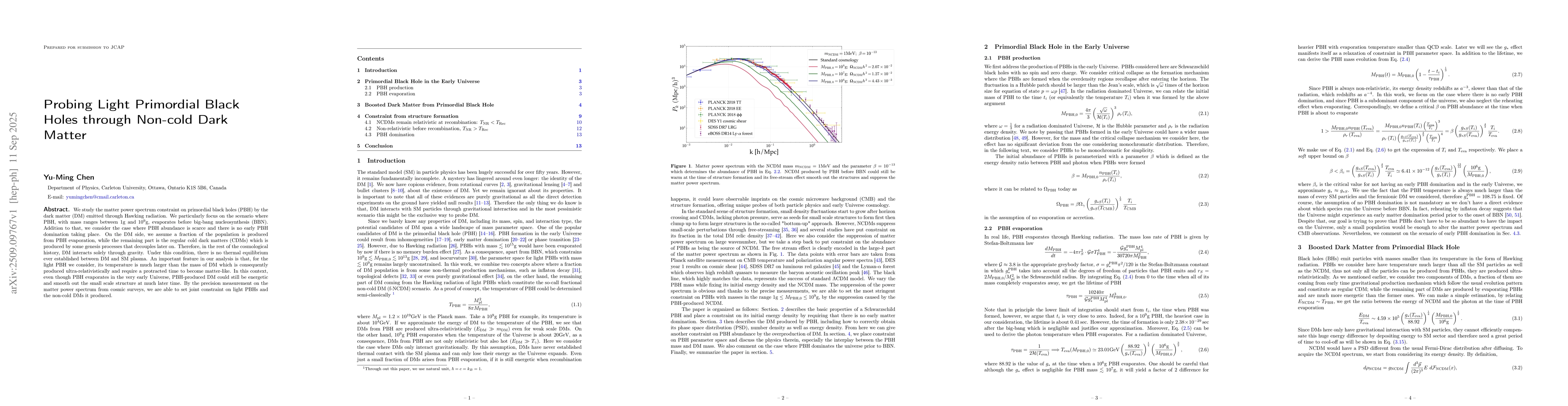Thumbnail for Probing Light Primordial Black Holes through Non-cold Dark Matter