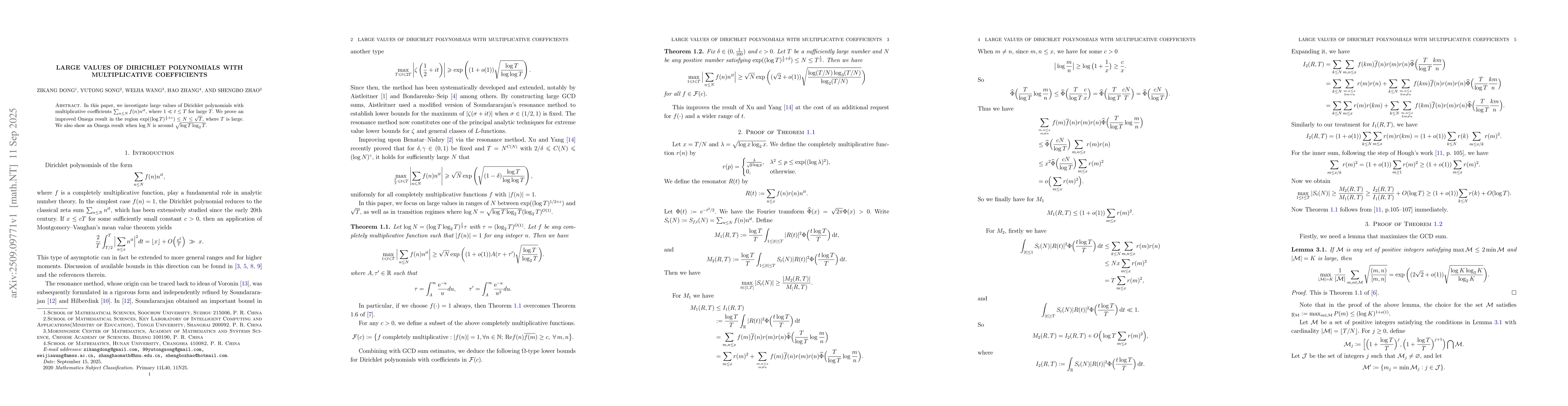 Thumbnail for Large values of Dirichlet polynomials with multiplicative coefficients