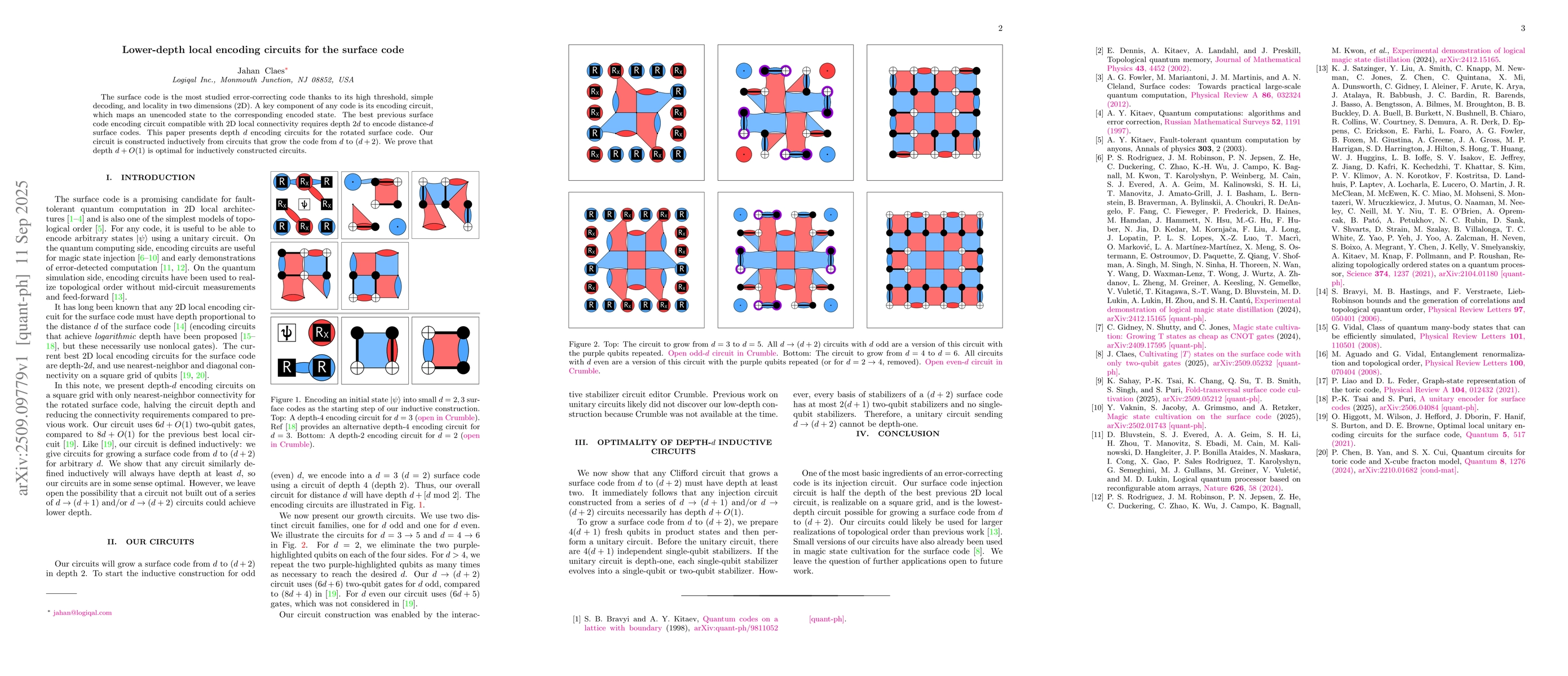 Thumbnail for Lower-depth local encoding circuits for the surface code