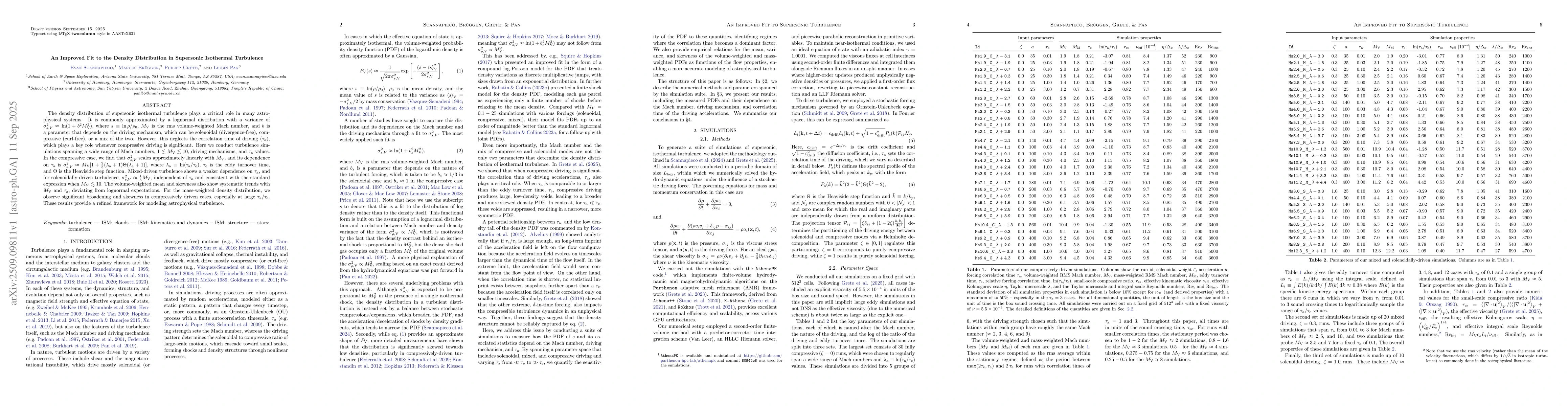 Thumbnail for An Improved Fit to the Density Distribution in Supersonic Isothermal
  Turbulence