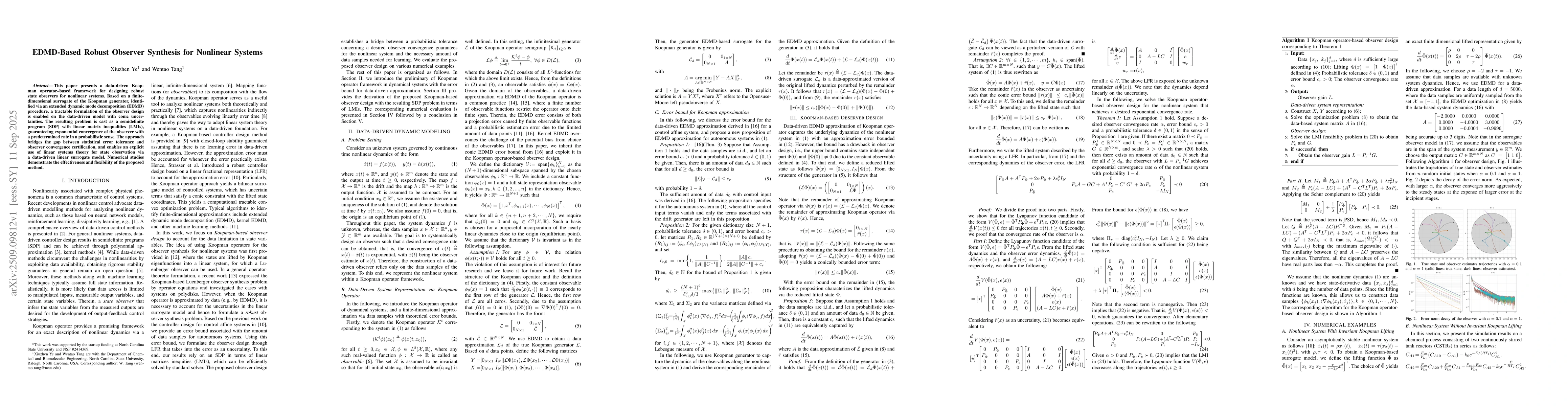Thumbnail for EDMD-Based Robust Observer Synthesis for Nonlinear Systems