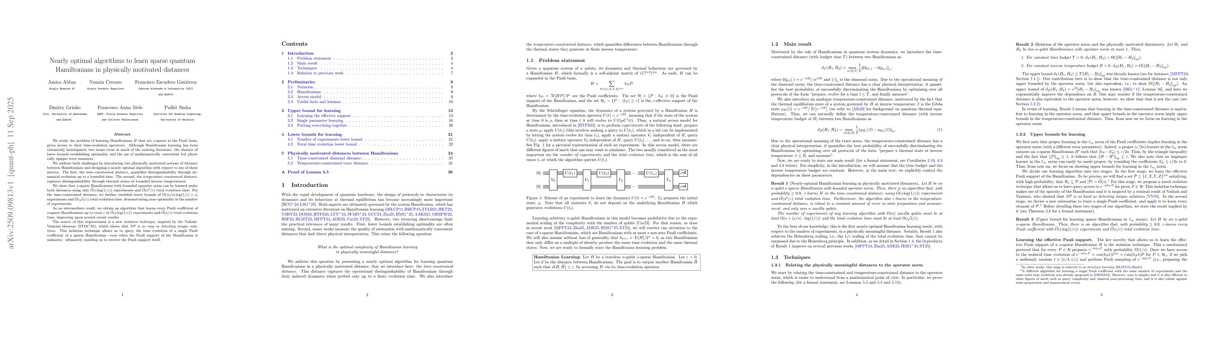 Thumbnail for Nearly optimal algorithms to learn sparse quantum Hamiltonians in
  physically motivated distances