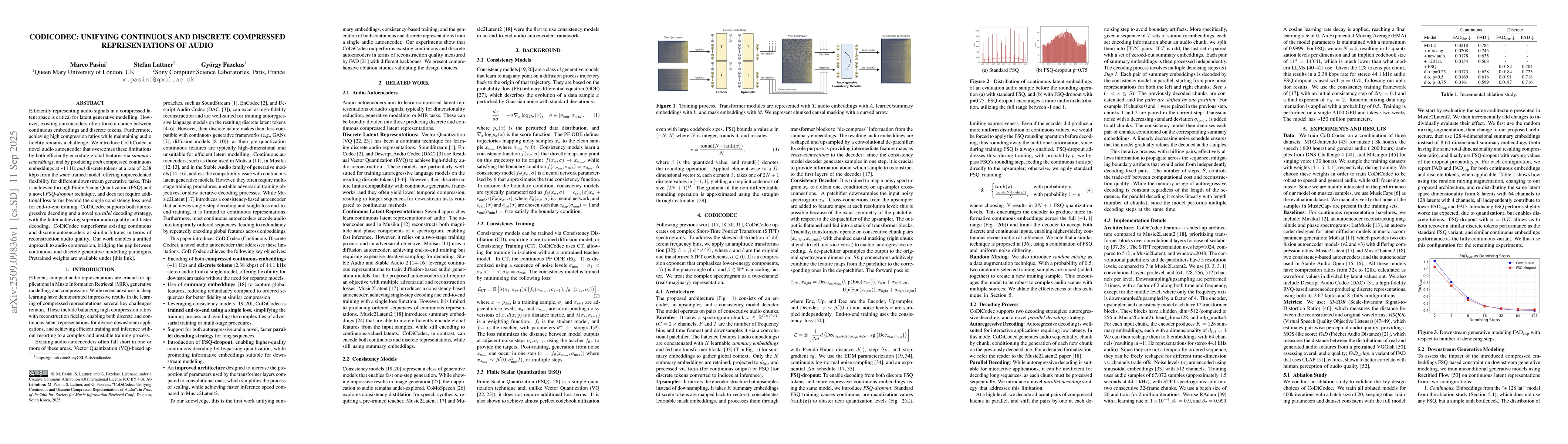 Thumbnail for CoDiCodec: Unifying Continuous and Discrete Compressed Representations
  of Audio