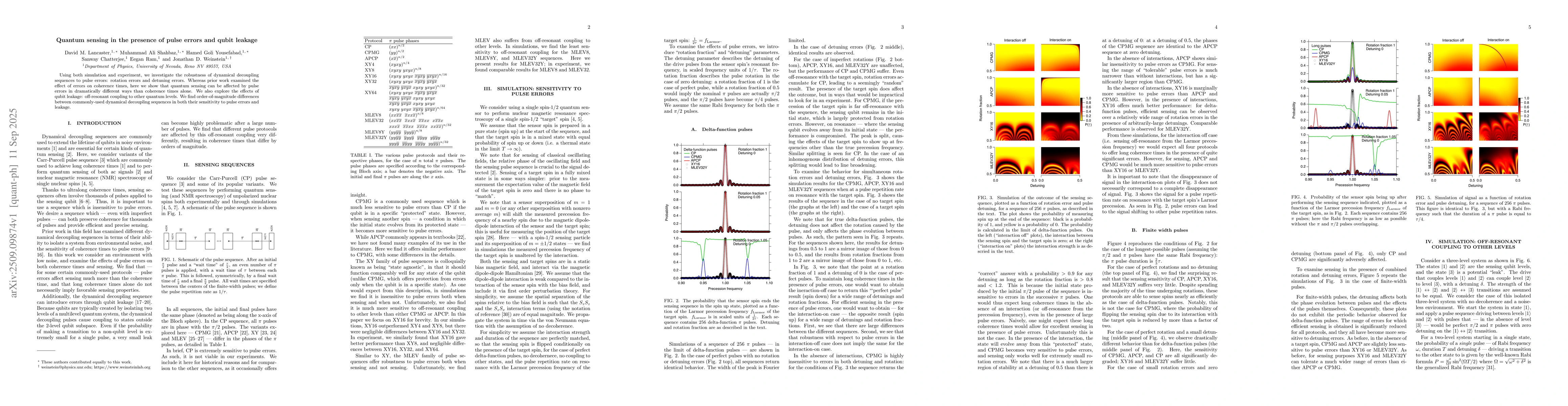 Thumbnail for Quantum sensing in the presence of pulse errors and qubit leakage