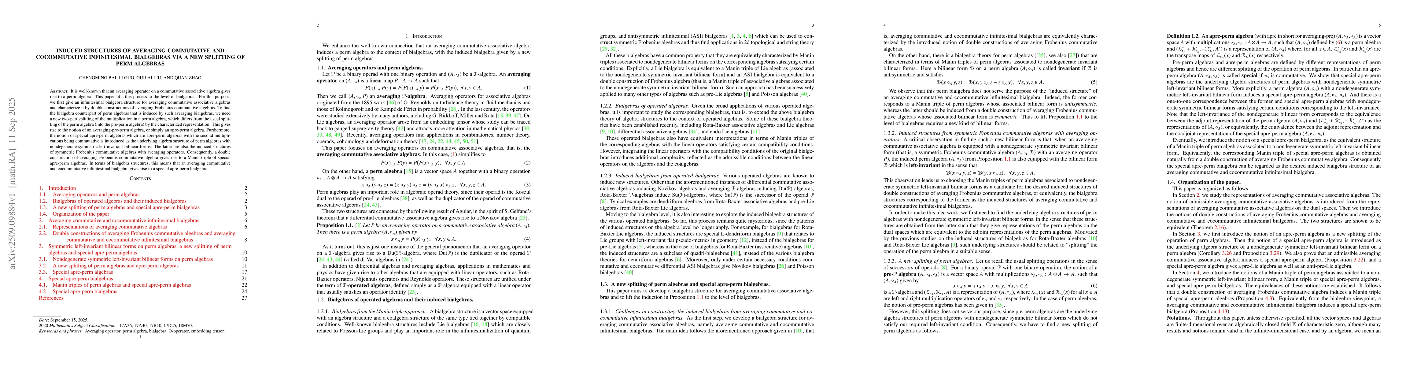 Thumbnail for Induced structures of averaging commutative and cocommutative
  infinitesimal bialgebras via a new splitting of perm algebras