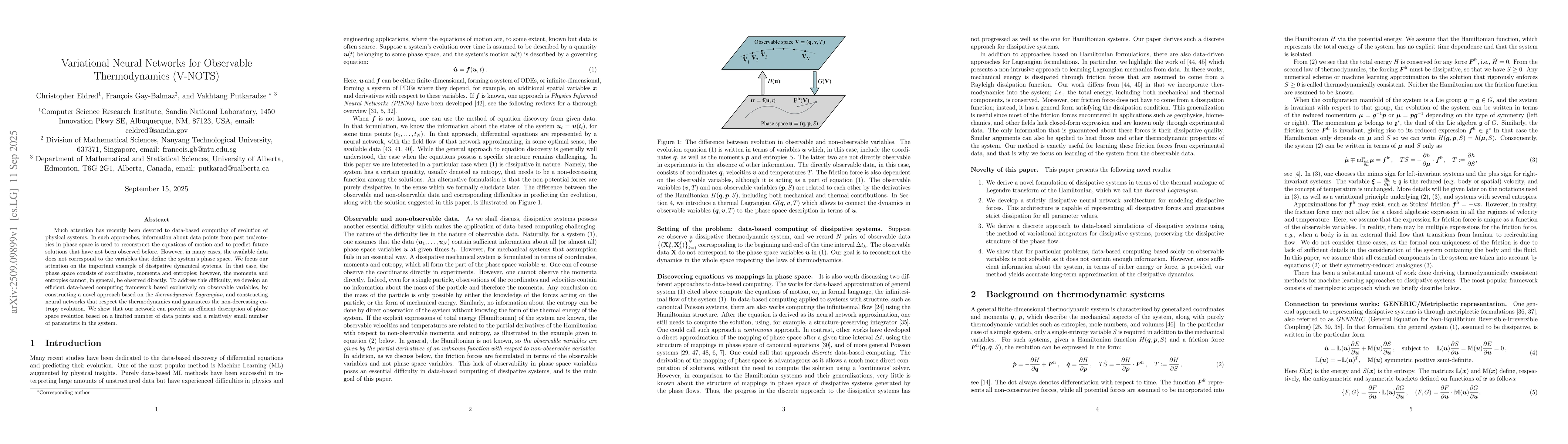 Thumbnail for Variational Neural Networks for Observable Thermodynamics (V-NOTS)