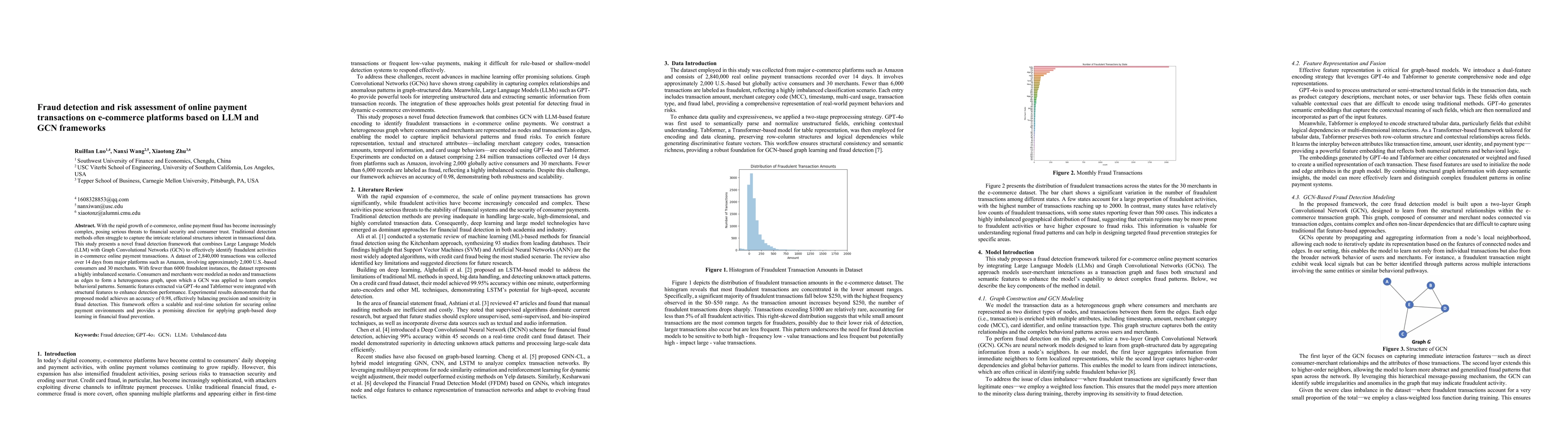 Thumbnail for Fraud detection and risk assessment of online payment transactions on
  e-commerce platforms based on LLM and GCN frameworks
